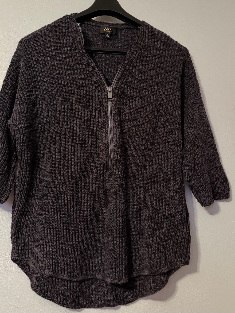 Women’s ABS Allen Schwartz Charcoal Half-Zip Cowl Sweater
